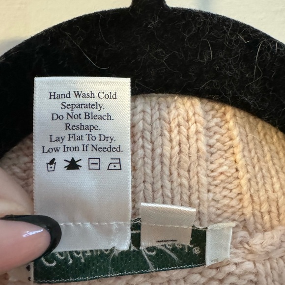 Vintage Pastel Grandma Hand Knit Geometric Striped Cardigan Button Up Sweater LG - Picture 4 of 16